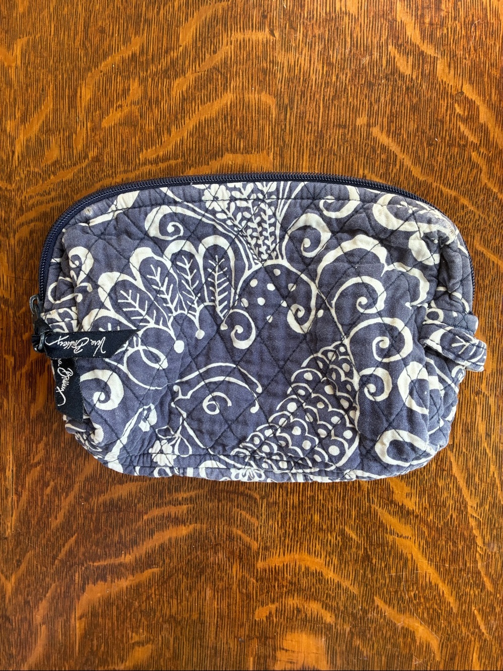 Vera Bradley Twirly Birds makeup bag navy discontinued style!
